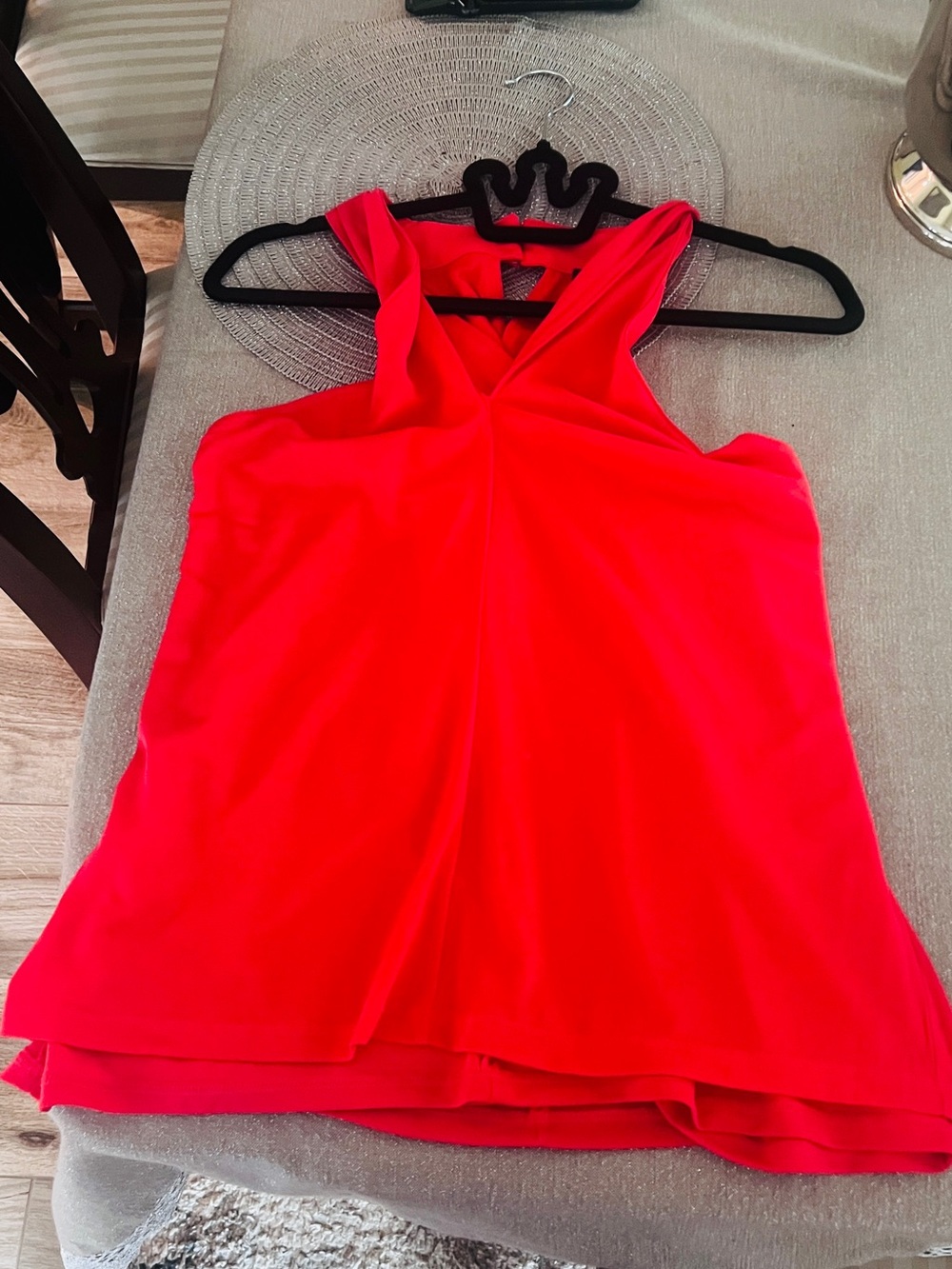 INC International Concepts Bright Red V-Neck Sleeveless Tank